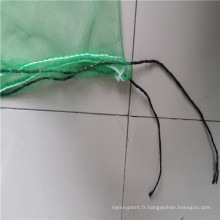 100% PE vert cordon de serrage sac de maille de palmier date unique avec deux côtés ouverts